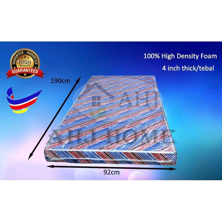 Rosepillow High Density Foam 4 Inches Single Mattress / Densiti Tinggi ...