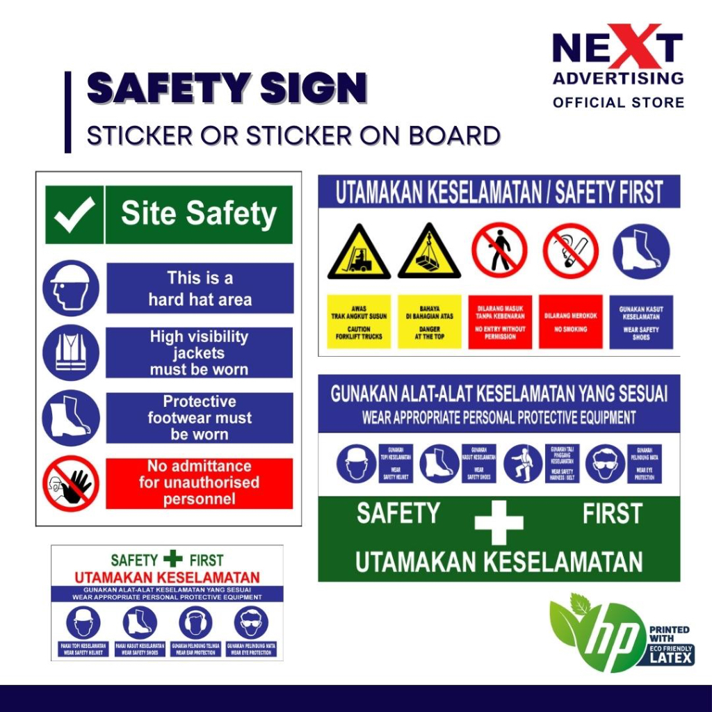 Safety Signage Construction / Factory Use Shopee Malaysia