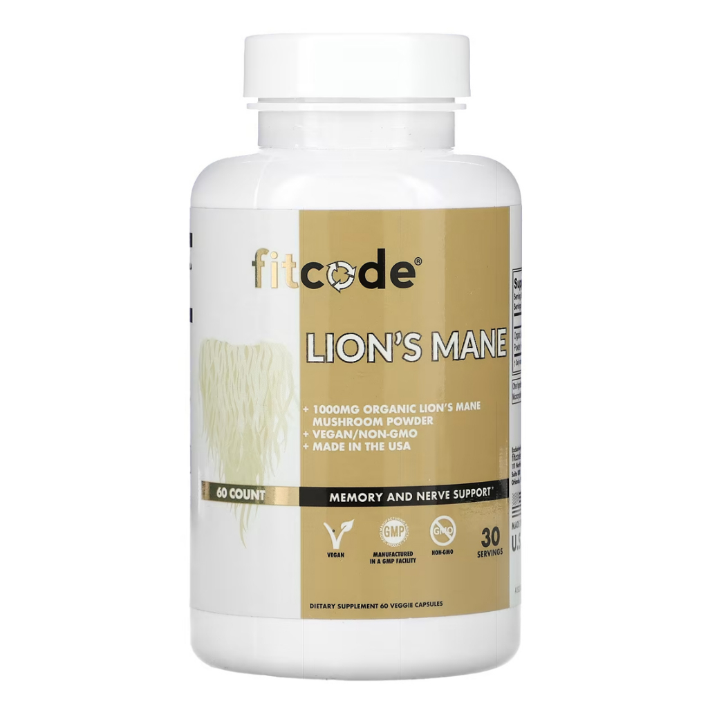 FITCODE, Lion's Mane 【猴头菇】, 500 mg, 60 Veggie Capsules (Brain ...