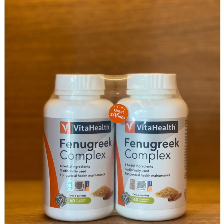 Vitahealth Fenugreek Complex 60 Vegetable Capsules x 2 (EXP 05/2024