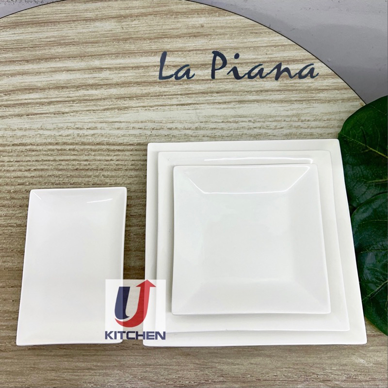 White Ceramic Porcelain Rectangle Plate Rectangular Shallow Dish Food ...