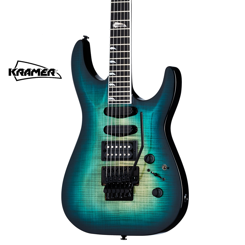 Kramer SM-1 Figured Electric Guitar - Caribbean Blue Perimeter / Royal ...