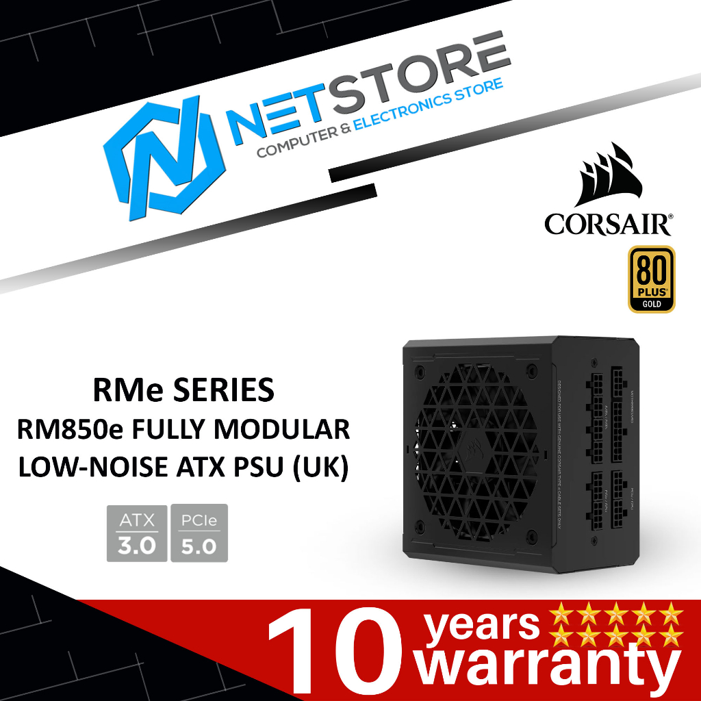 CORSAIR RMe SERIES RM850e FULLY MODULAR LOW-NOISE ATX 3.0 (PCIe5.0 ...