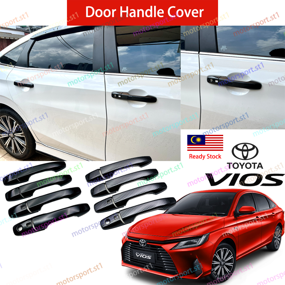 [READY STOCK]Toyota Vios 20232024 Door Handle Cover Carbon Piano Black