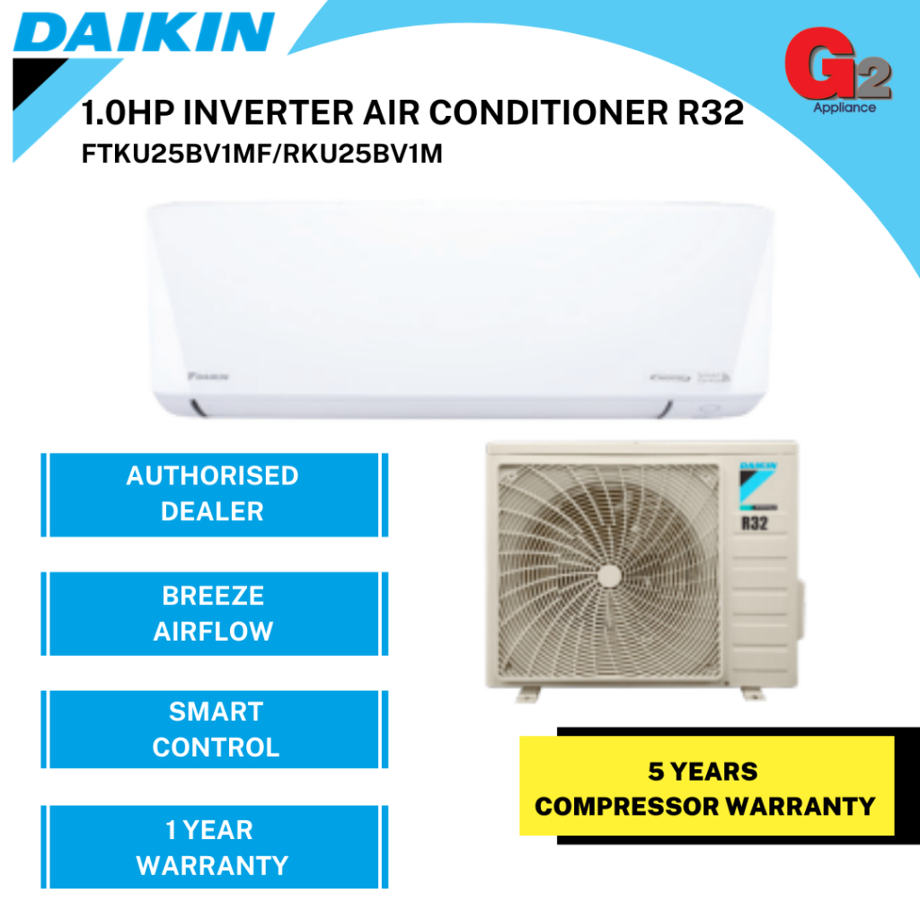 Daikin (5STAR)R32 GIN ION FTKU28B/RKU28B / FTKU35B/RKU35B (1.0hp / 1 ...