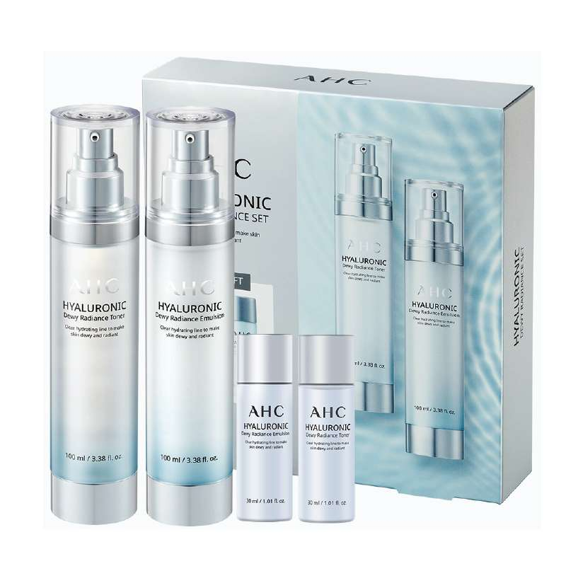 AHC Hyaluronic Dewy Radiance Set -Toner 100ML+Emulsion 100ML (2+2 ...