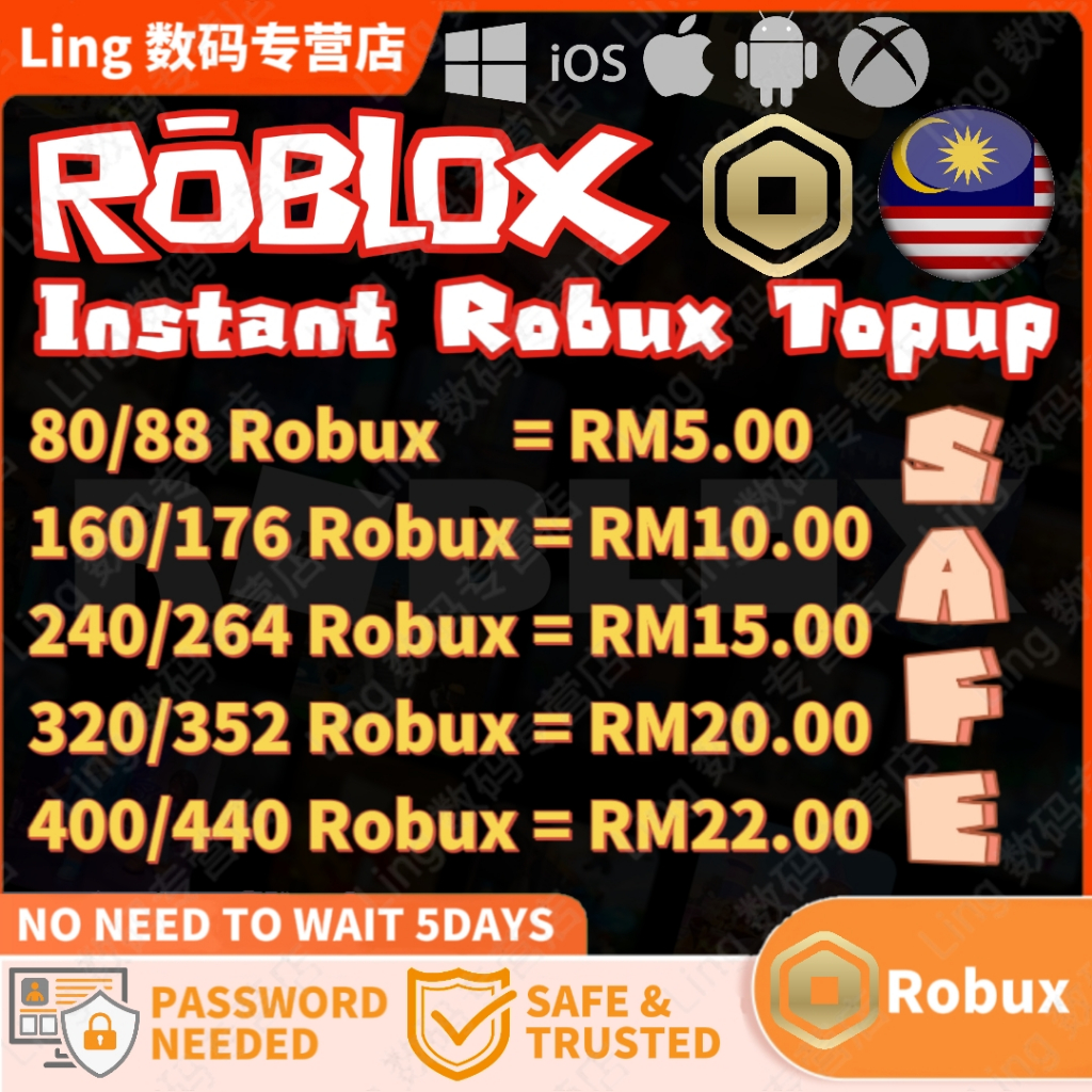 ROBUX FOR SALE !! 1k robux for RM30 (roblox)