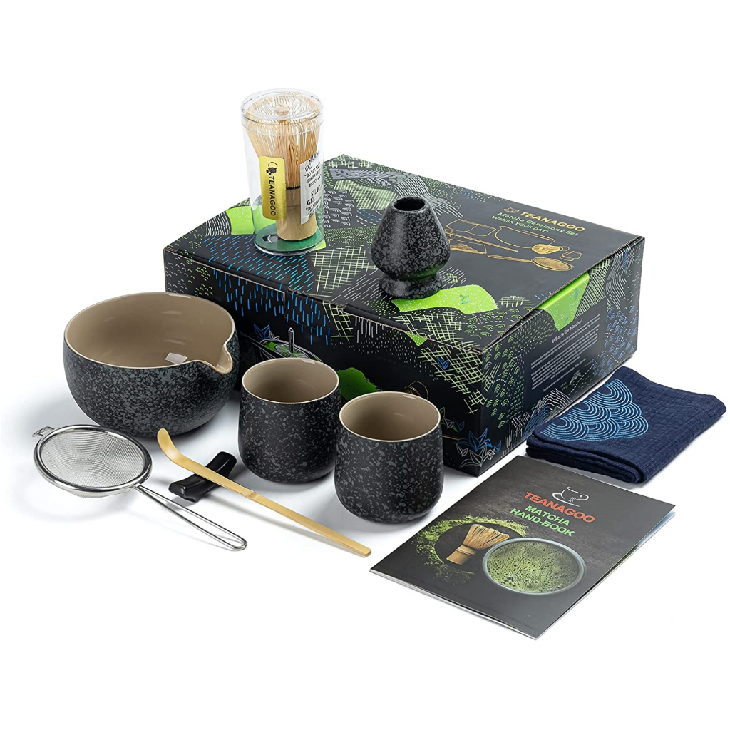 TEANAGOO Japanese Matcha Set Matcha Whisk Matcha Bowl with Pouring Spout Scoop Matcha chanse