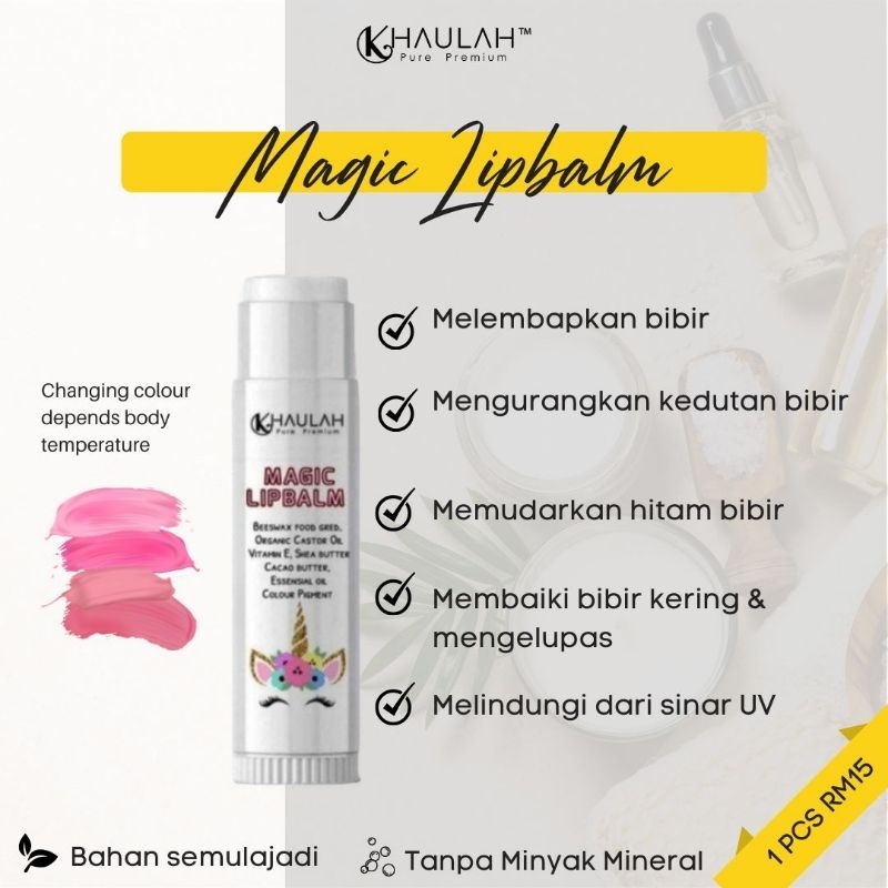 KHAULAH MAGIC LIPBALM & LIP OIL/Lip care suitable for kids/Lipbalm dan