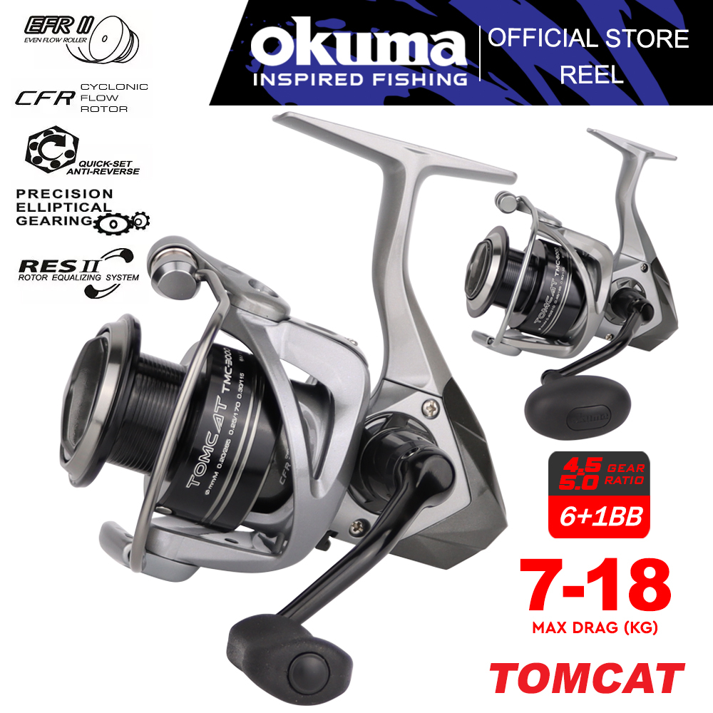 7kg-18kg) Okuma Tomcat Spinning Fishing Reel 6+1BB TMC Mesin Pancing