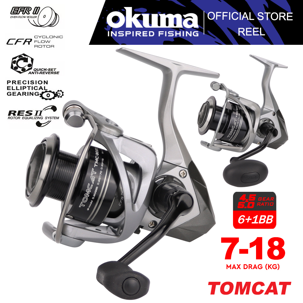 Okuma Tomcat TMC-3000 – Moulinet Pêche Au Leurre, 230g, Frein 6kg, Ratio 5.0:1 !