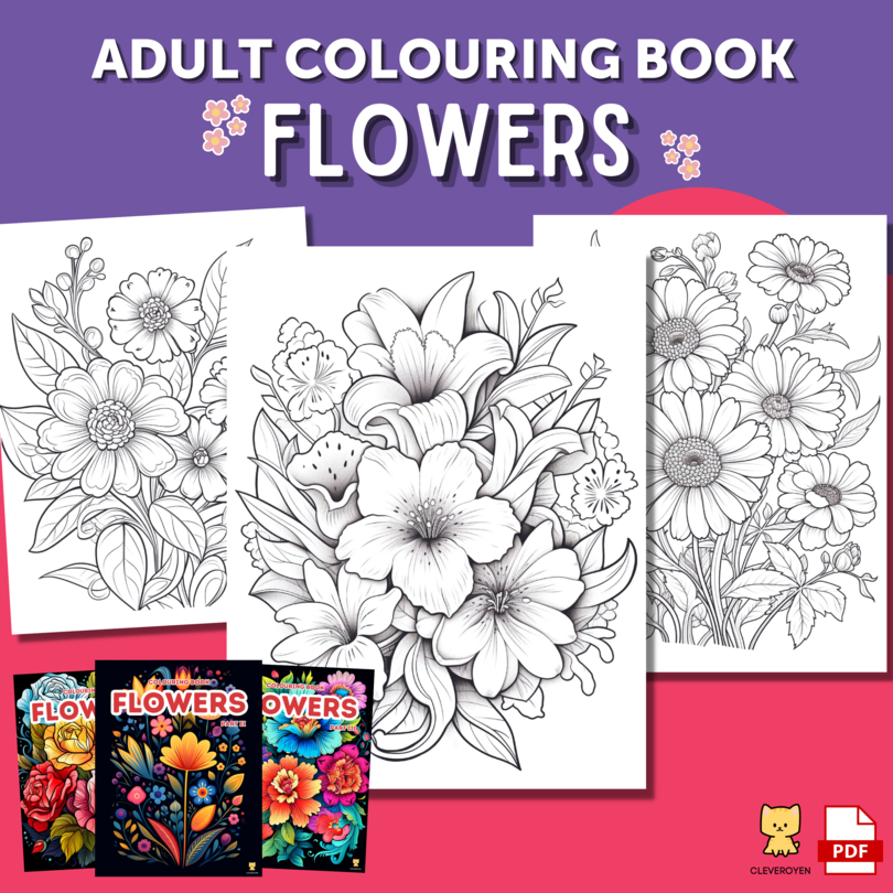 [PDF] Adults and Kids Colouring Book Flowers edition | Buku Mewarna ...