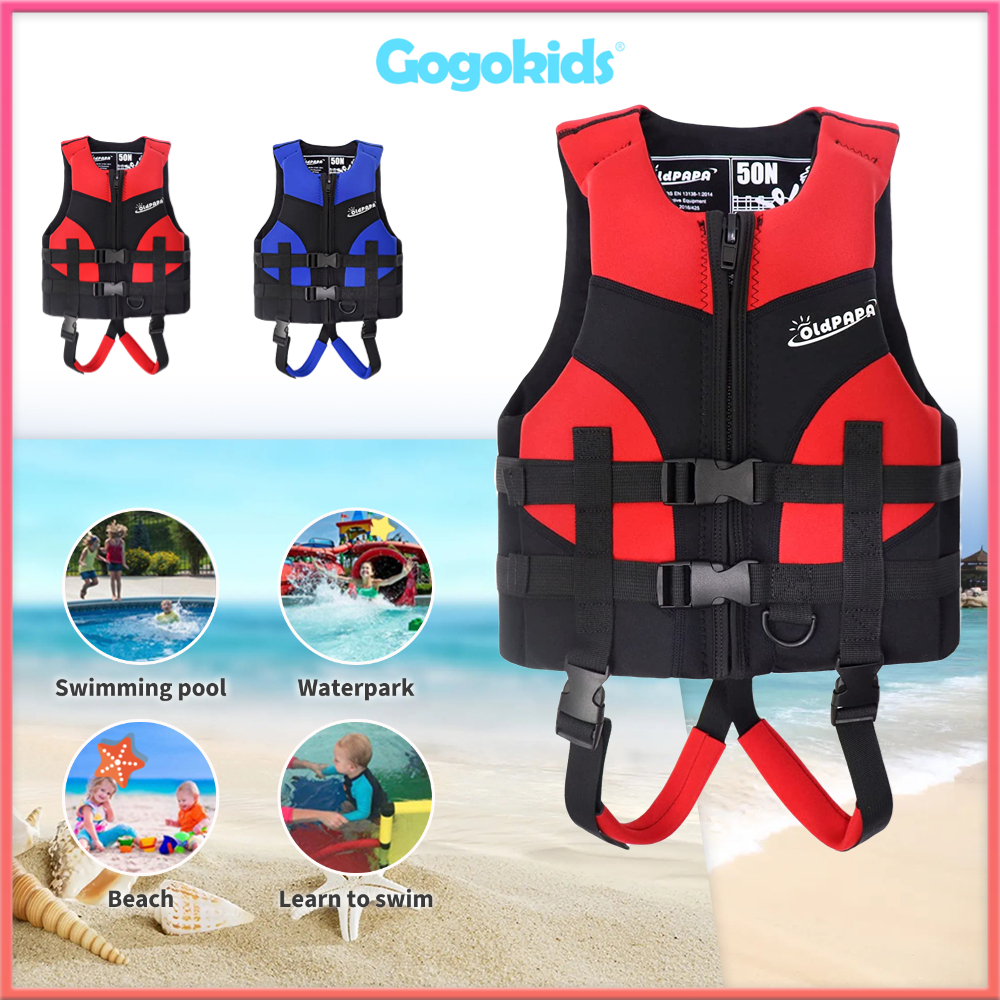 【safe Life Jacket 】gogokids Oldpapa Life Jacket For Kids Swimming Vest 