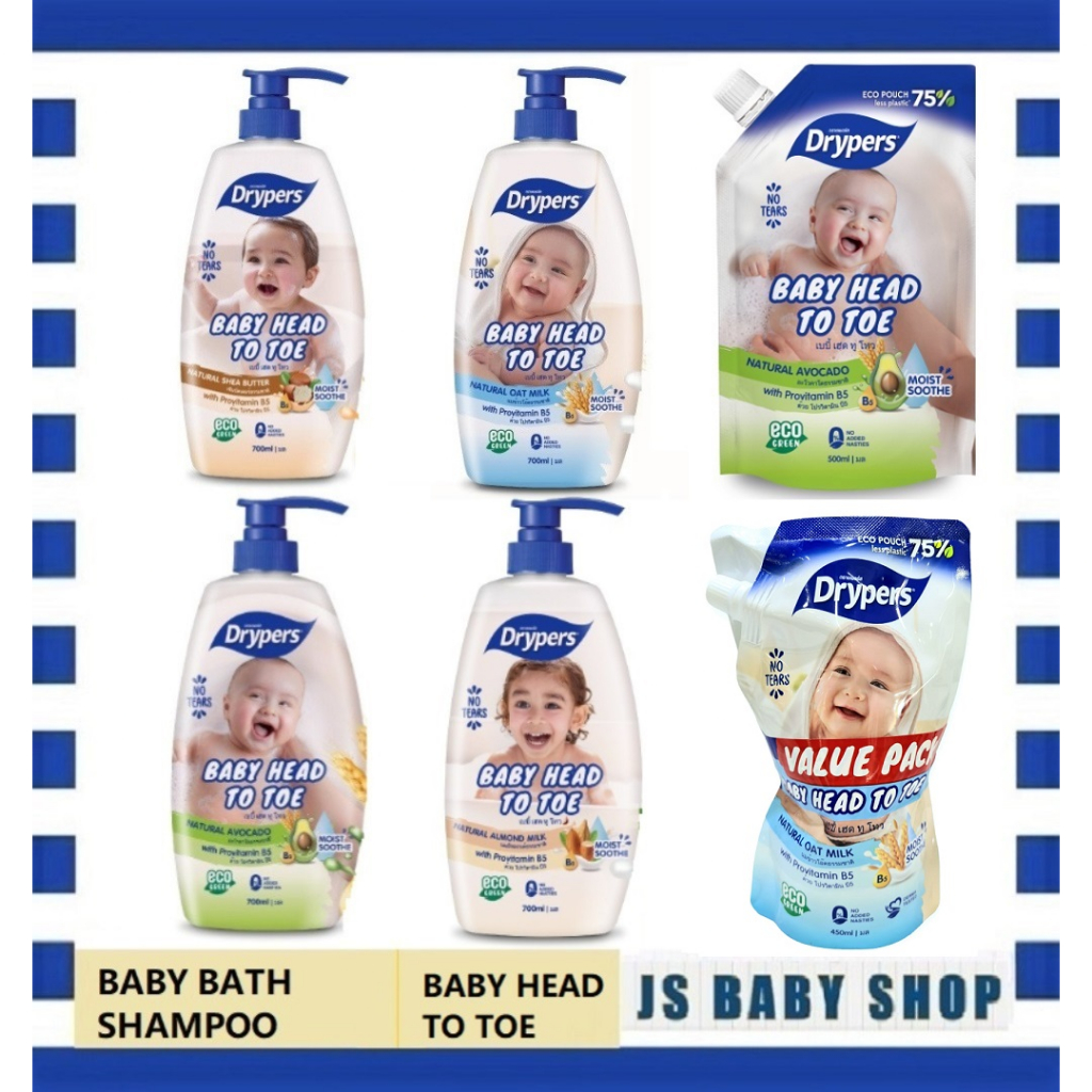 Drypers Baby Head To Toe/Baby Bath/Shampoo / Refill Head To Toe