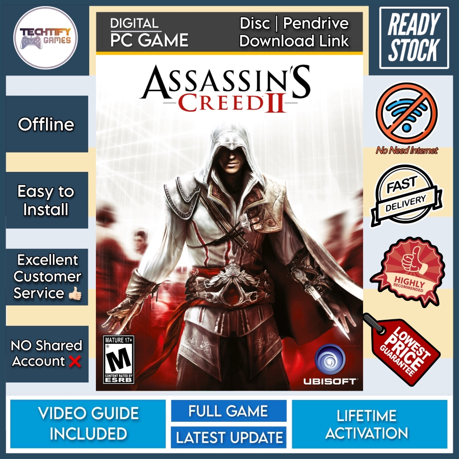 [pc Game] Assassins Creed 2 Deluxe Edition Offline [disc Pendrive Download Link] Shopee