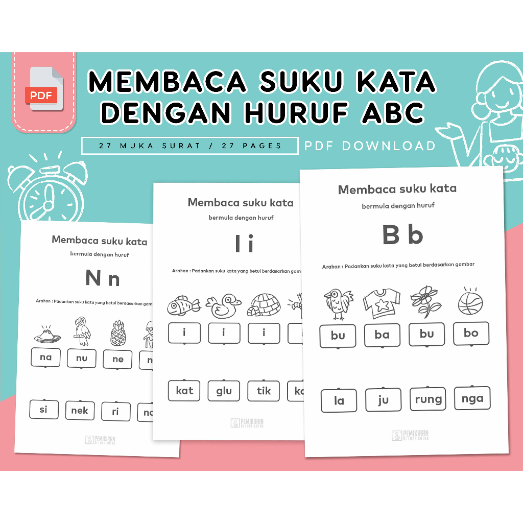 [ PDF | SOFTCOPY ] MEMBACA SUKU KATA DENGAN HURUF ABC LATIHAN TADIKA ...