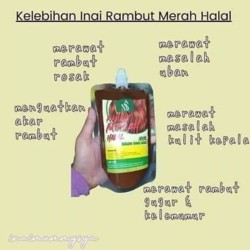 INAI RAMBUT ORIGINAL 100% HALAL | Shopee Malaysia