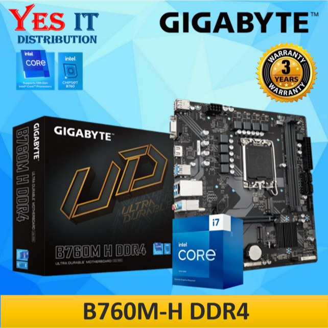 [COMBO SET] GIGABYTE B760M-H MOTHERBOARD INTEL B760 CHIPSET  14th GEN ...