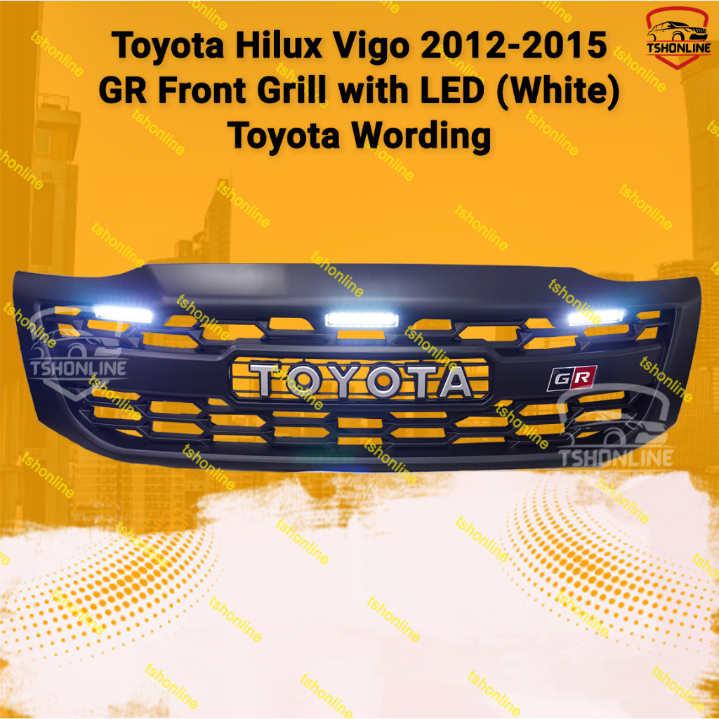 Toyota Hilux Vigo Front Grill 2012-2015 (White LED) KUN26 Front Grille ...