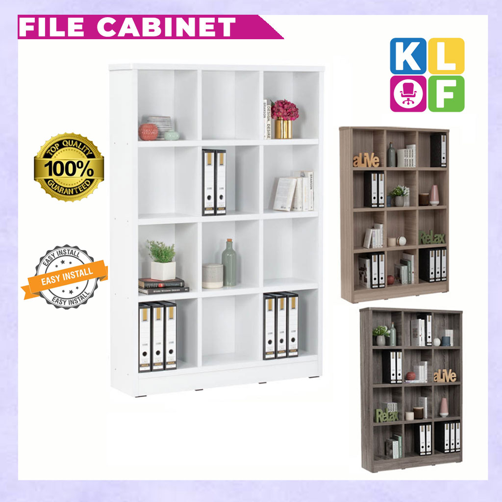 KLOF Almari 12 Petak Terbuka / Rak Buku / 12 Compartment File Cabinet ...