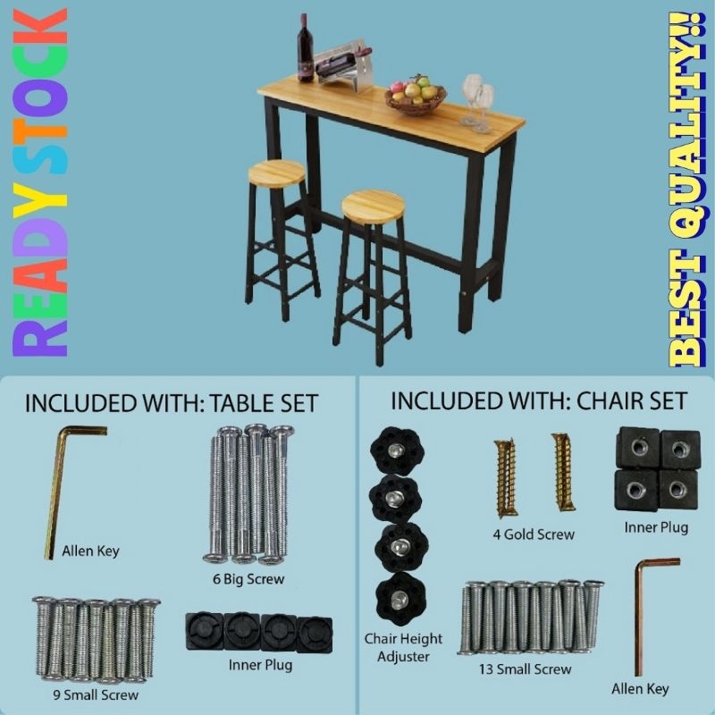 island table bar set table modern style meja makan with kerusi bar