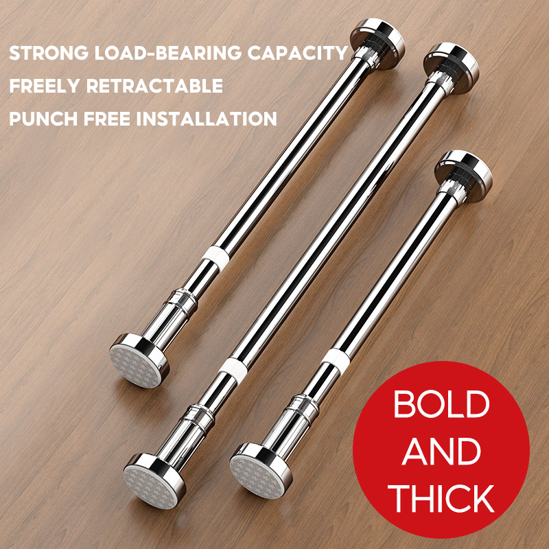 Stainless Steel Adjustable Retraceable Curtain Rod drying rack Cloth Tension Shower Curtain Rod