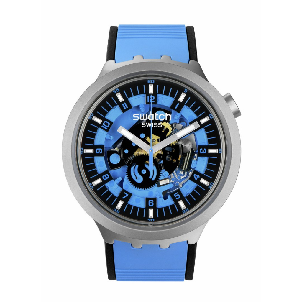 SWATCH AZURE BLUE DAZE Watch 47mm SB07S106 | Shopee Malaysia