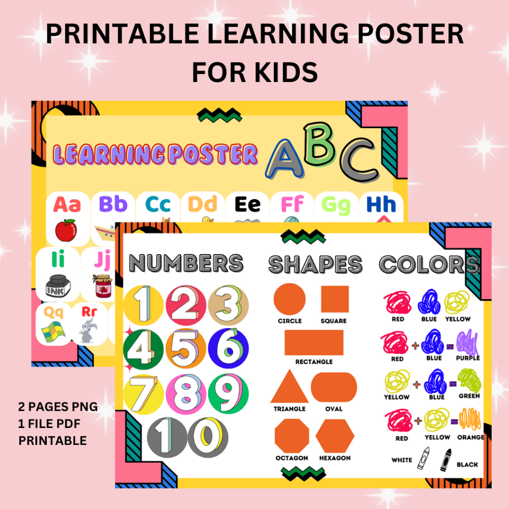 [PDF] Printable Learning Posters For Kids (A4 Landscape) | Shopee Malaysia