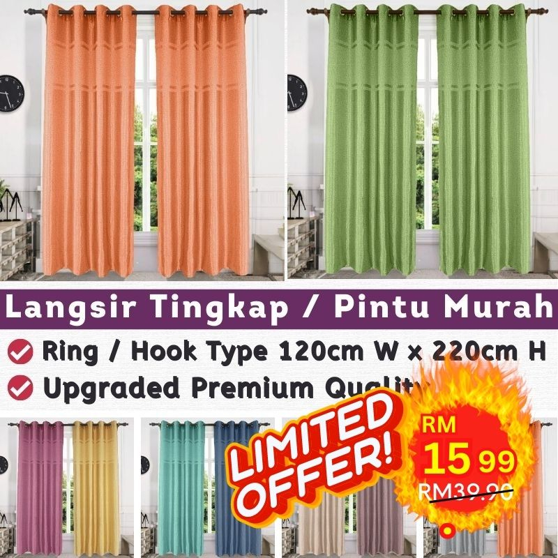 RENEOS Langsir Tingkap Murah Hook / Ring Langsir Pintu Bilik Curtain ...