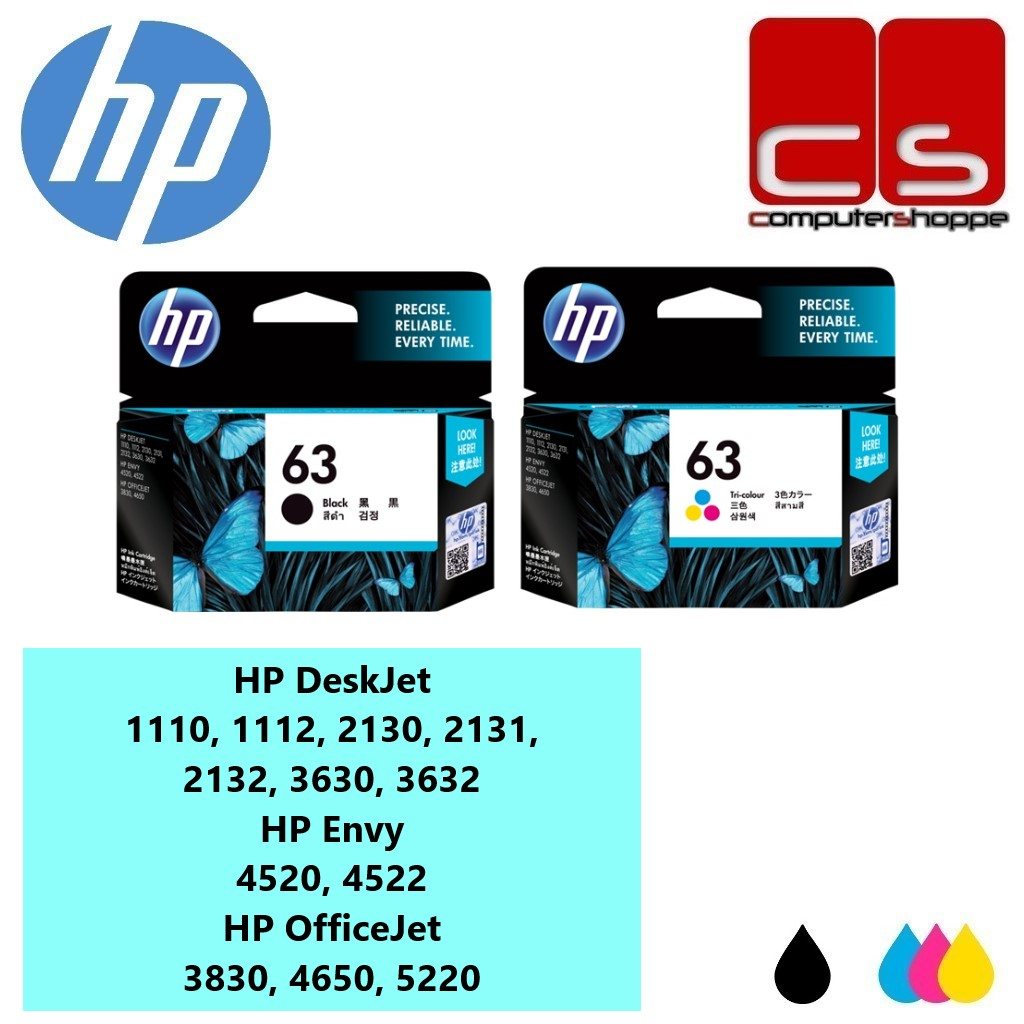 HP 63 Original Ink Cartridge Set (Black & Tri-color) | Shopee Malaysia