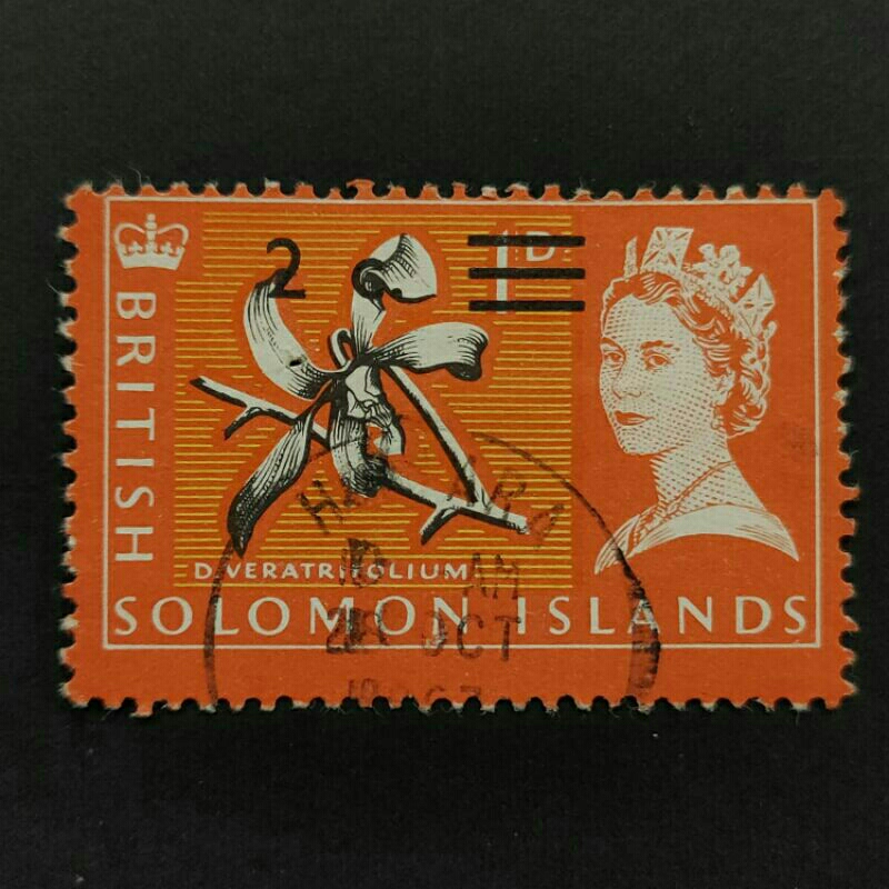 1965 Stamp British Solomon Islands-Unique Used Stamp-2c & 3c Flower ...