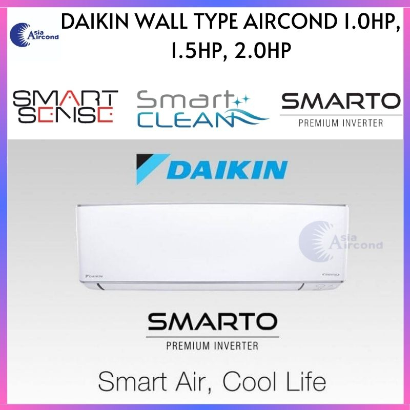 Daikin Wall Mounted Smarto Inverter R32 5star Built In Wifi Ftkh