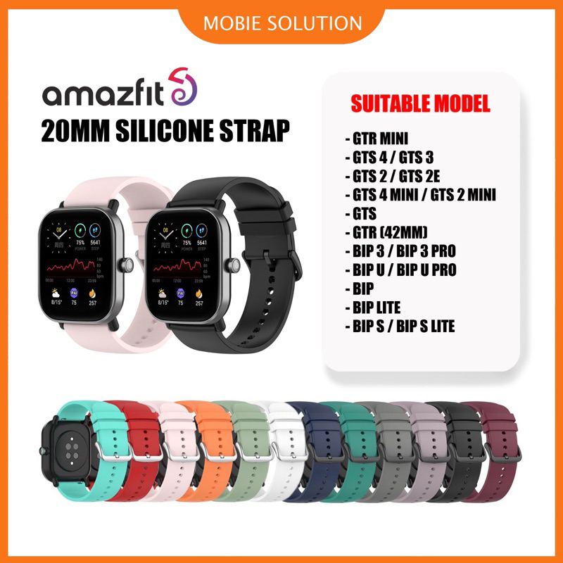 band for Amazfit Neo band,20mm Soft Silicone Sport Replacement Strap band  compatible with Amazfit Neo/GTR 42mm/ GTS/GTS 2/ GTS 2e/ GTS 2 Mini/Bip/Bip