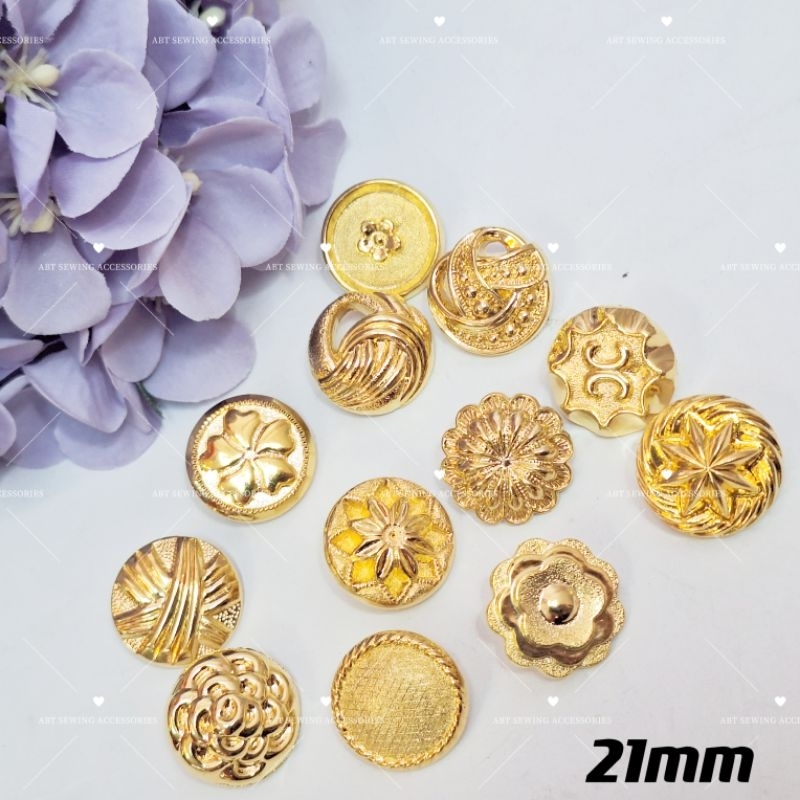 1Pcs 21mm Butang Baju Kurung/Butang Emas Kilat/Butang Fashion/Butang ...