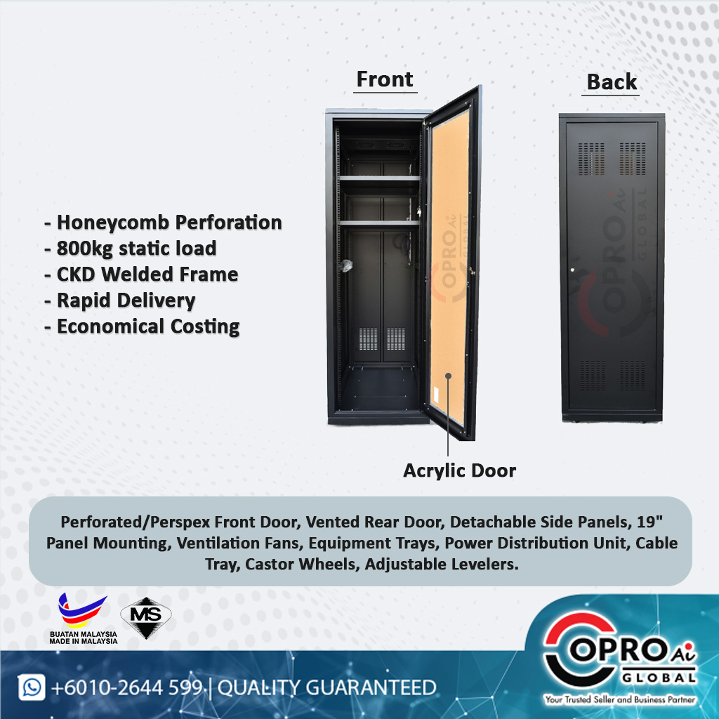 [READY STOCK] Primestar 33U 19inch Floor Standing Server Rack, Perspex ...