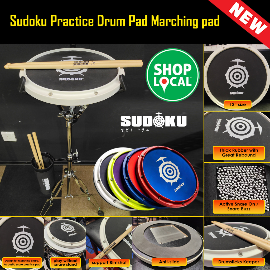 Real practice pad sudoku practice drum pad marching pad with active