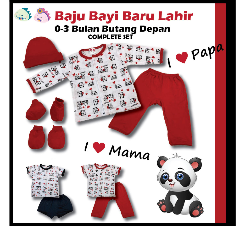 Newborn Baby Wear Infant Summer Suit Baju Set Bayi Baru Bersalin