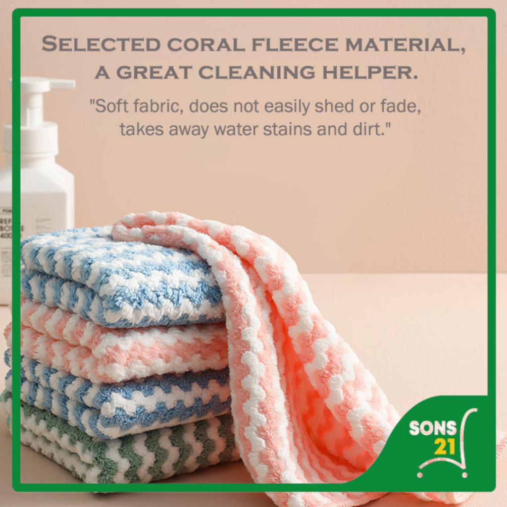 Reusable Kitchen Cleaning Rags Dish Towels Coral Fleece Wipes Microfiber  Cloth Glass Cleaning Cloths Absorbent Dish Cloth