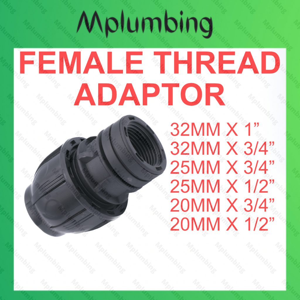 Sirim Female Thread Adaptor Hdpe Polypipe Thread Fta Mm Mm Mm X Shopee Malaysia