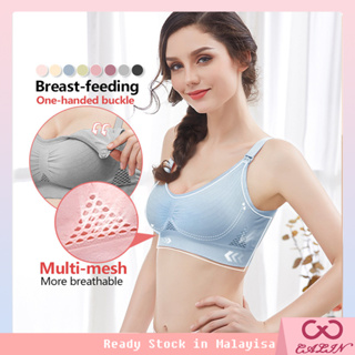 Women's Cotton Maternity Underwear，Deep V Breathable Front Open Breast  Feeding Bra 