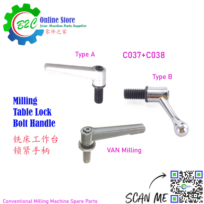 C037 C038 Table Lock Bolt Handle Conventional VAN Milling Machine Spare ...