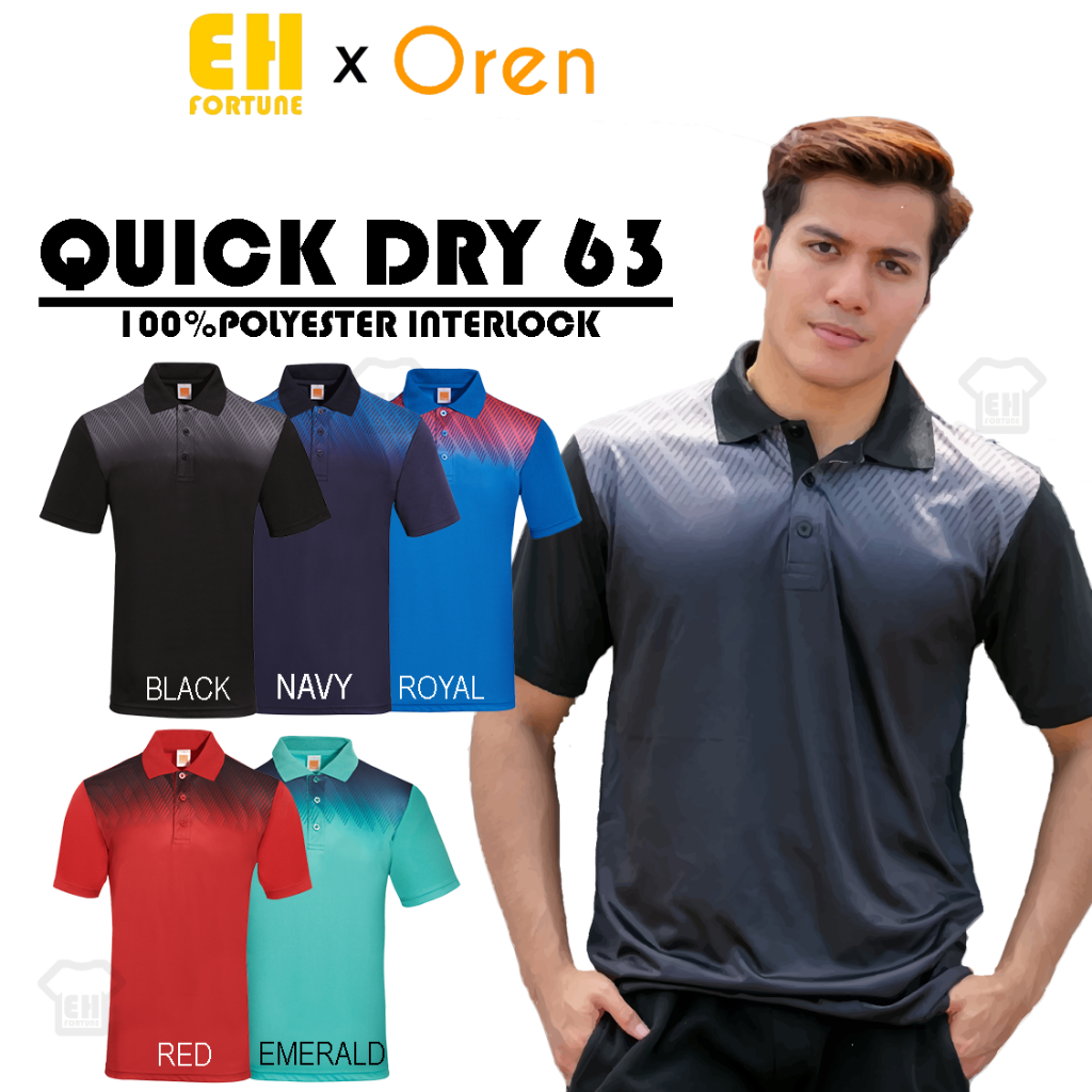 【QUICK DRY】 Polyester Interlock Unisex Polo Tee/Dry Fit Collar Shirt ...