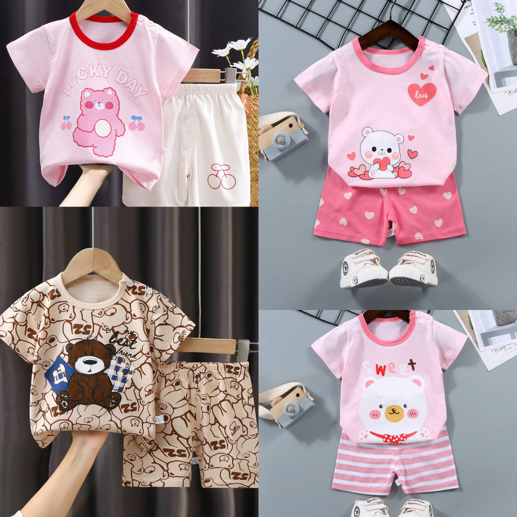 Ready Stock 3m-6y Kid's baby Girl and boy Summer Wear T-shirt Set ...