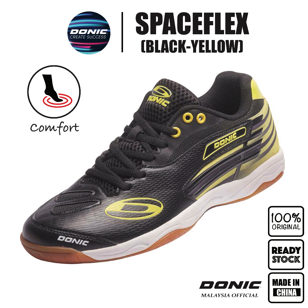Donic Spaceflex Competition Functionality And Comfort Table Tennis Shoe (BlackYellow) Shopee