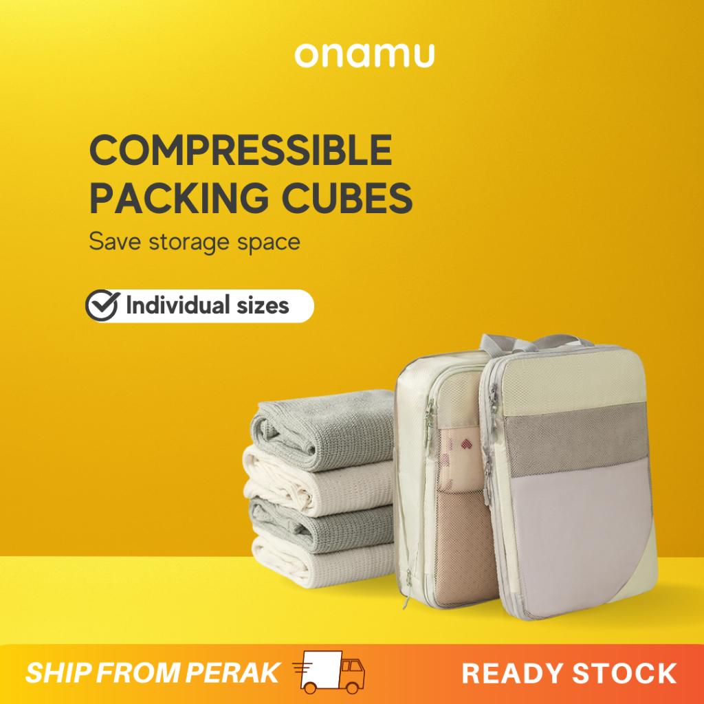 Compressible Packing Cube Beige for Travel and Storage Shopee Malaysia