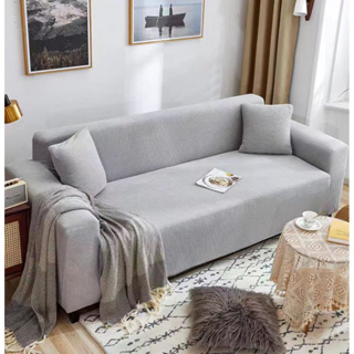 Sofa Cover L Shape Sarung Sofa 2/3/4 Seater Slipcover Solid Color Elastic  Sofa Cushion Cover Thick Sofa Couch Protector