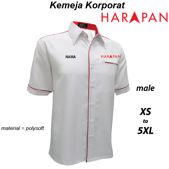 HARAPAN White Pakatan Harapan Baju Kemeja Korporat Politik Merah ...