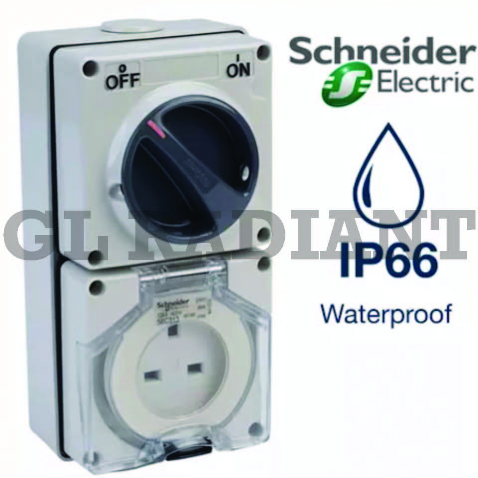 IP66 Schneider( Clipsal ) OutDoor/Indoor Switch Socket/Soket Suis 13A ...