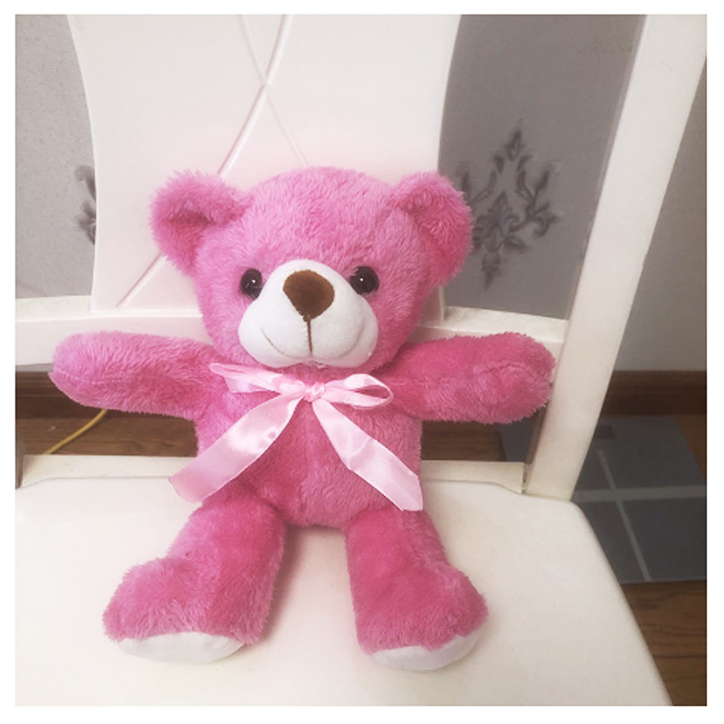 Stuffed Toy Animal Ribbon Teddy Bear Plush Toy Doll (Pink) | Shopee ...