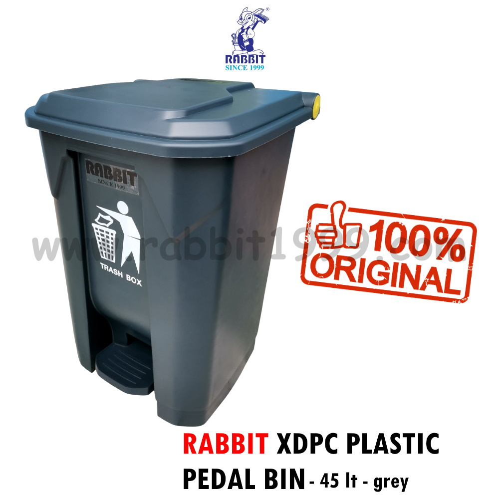 RABBIT XDPC PLASTIC PEDAL BIN - 45Lt - recycle step on pedal bin ...